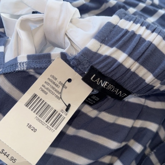 Lane Bryant blouse Striped Off-Shoulder Women's Top 18 20 NEW nautical classic - Picture 3 of 4